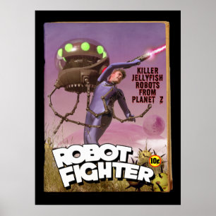 Robot Fighter Fake Pulldecker Poster