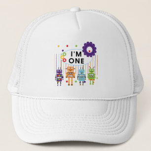 Robot First Birthday Tshirts und Geschenke Truckerkappe