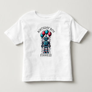 Robot Geburtstagsjunge Kleinkind T-shirt