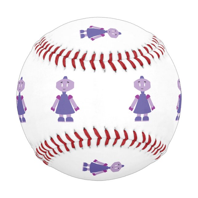 Robot Girl Cartoon Baseball (Vorderseite)