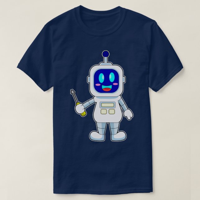 Robot Handyman Screwdriver T-Shirt (Design vorne)