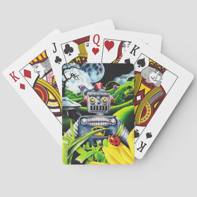 Robot Invasion - Science Fiction Artwork Spielkarten (Rückseite)
