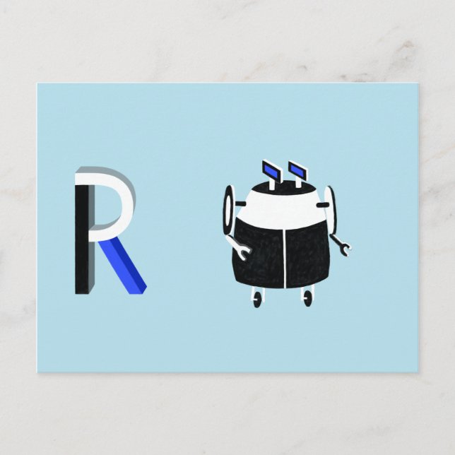 Robot-Karte Postkarte (Vorderseite)