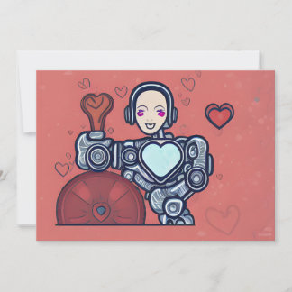 Robot Liebe Chicken Droid Valentine Card Feiertagskarte