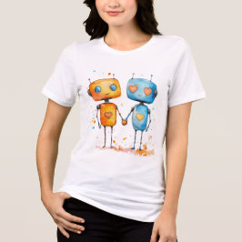 Robot-Liebe Clipart-Veröffentlichung Tri-Blend Shirt