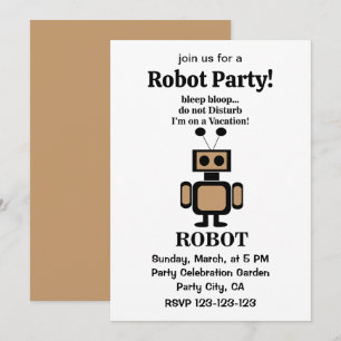 Robot Lustige Tech-Party Einladung