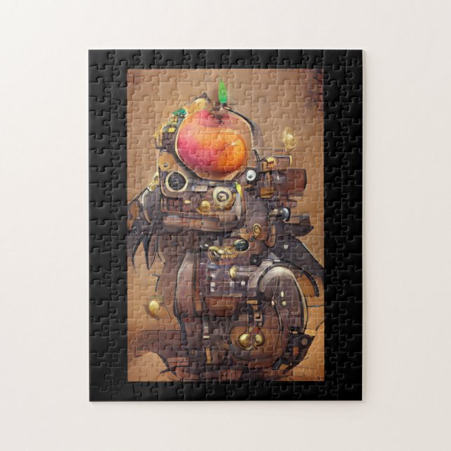 Robot Mango Kopf Steampunk digitale Kunst (Vertikal)