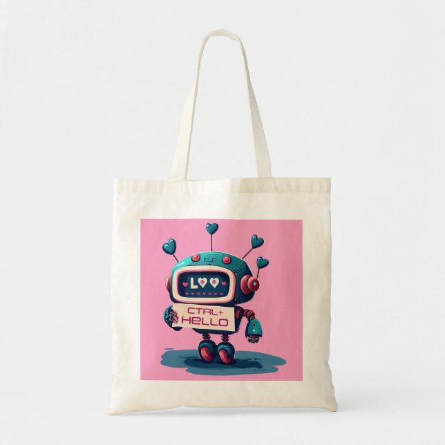Robot mignon Hello +CTRL Hearts Tech Style Sac fou (Devant)