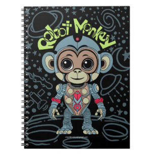 Robot Monkey Spiral Notebook Notizblock