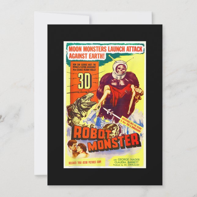 Robot Monster Halloween Horror Sci Fi Ape Outer Sp Save The Date (Vorderseite)