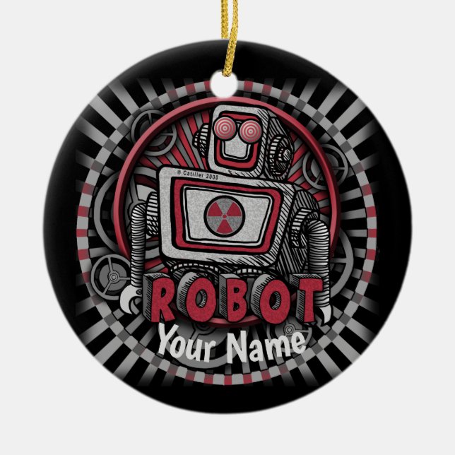 Robot-Ornament der Neuen Republik Keramik Ornament (Vorne)