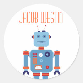 Robot-Party-Aufkleber Runder Aufkleber