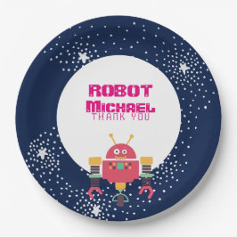 ROBOT Party liefert Blaurosa Sterne Nüsse an Bolze Pappteller