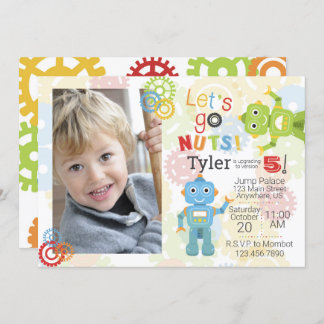Robot Photo Invitations Anniversaire Robot Party