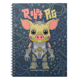 Robot Pig Spiral Foto Notebook Notizblock