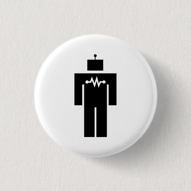 Robot-Piktogramm-Schaltfläche Button (Vorderseite)