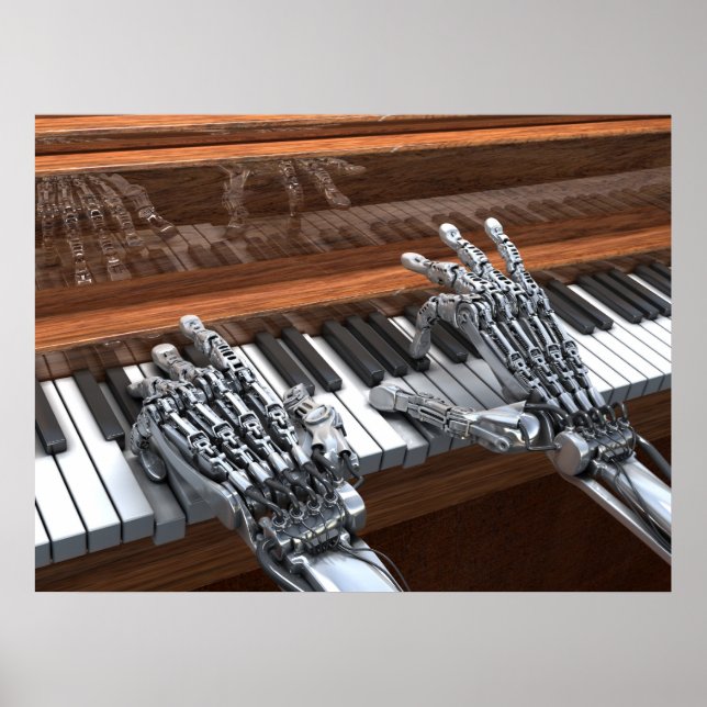 Robot playing on the piano poster (Vorne)