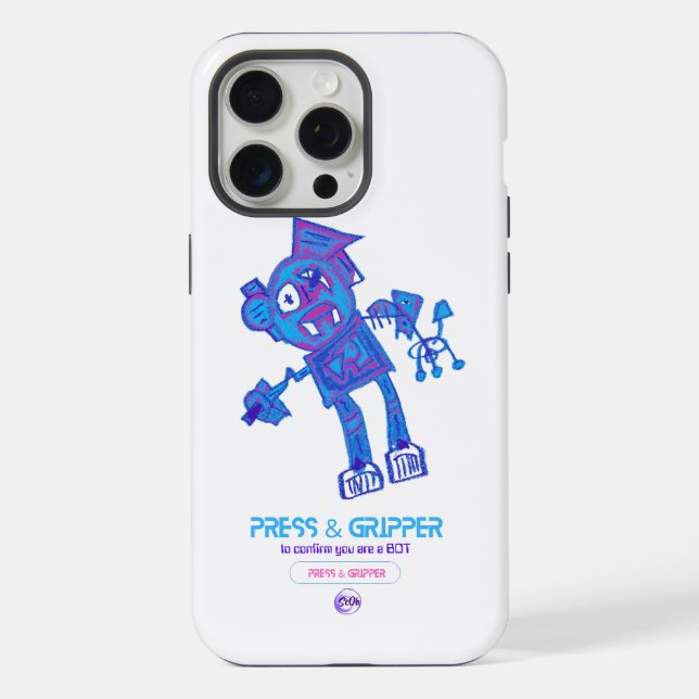 Robot Press & Gripper iPhone 15 Fall Pro Max Hülle (Rückseite)