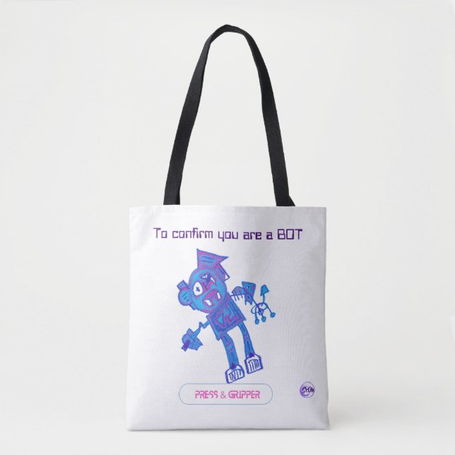 Robot Press & Gripper Tote Bag Tasche (Vorderseite)