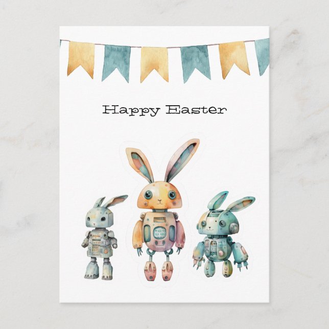 Robot Rabbits Oaster Postkarte (Vorderseite)