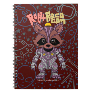 Robot Raccoon Spiral Notebook Notizblock