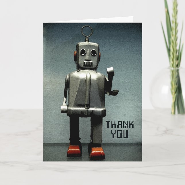 Robot Red Shoes Dankeskarte (Vorderseite)