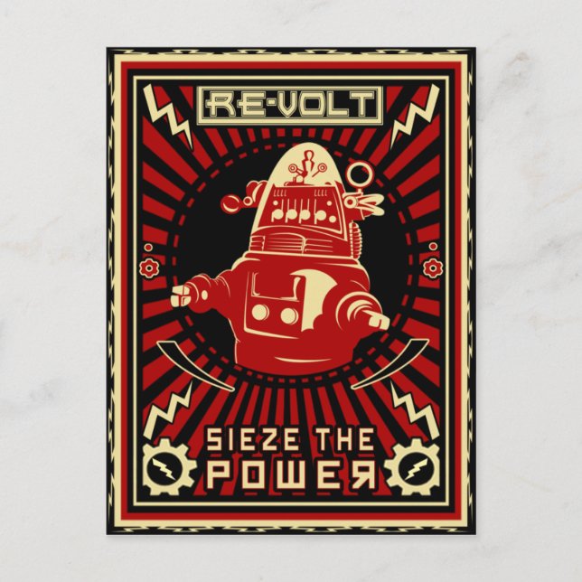Robot Revolution Postkarte (Vorderseite)