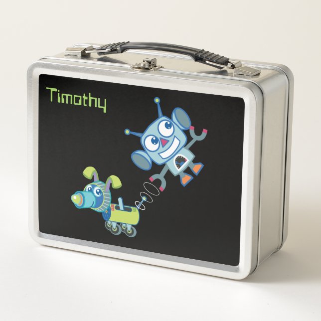 Robot & Robot Chien Lunchbox inoxydable (Devant)