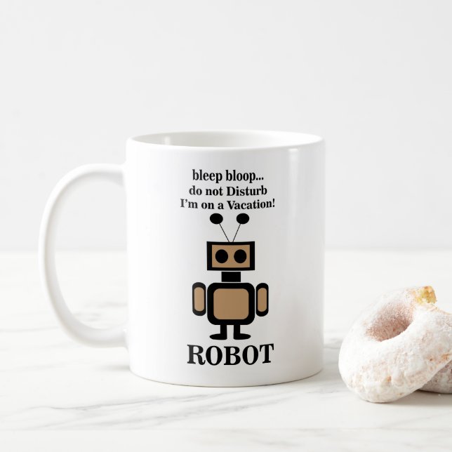 Robot Robotics Funny Kaffeetasse (Mit Donut)