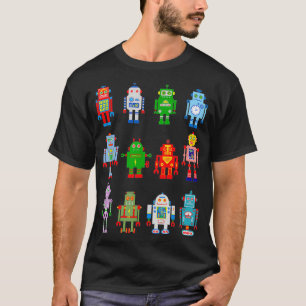 Robot Robotics Retro Team 12 Toy Fun Eng AI Nerd T-Shirt