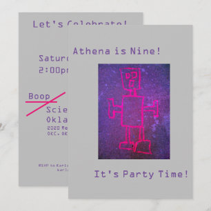 Robot Science-Party Einladung