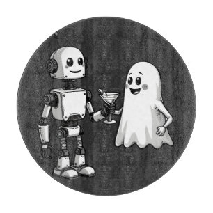 Robot Shaking Ghost Spooky Halloween Rebotic Schneidebrett