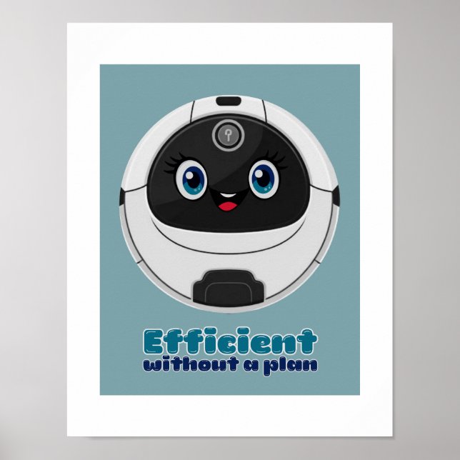 Robot-Staubsauger effizient mit Planplakat Poster (Vorne)