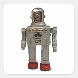 ROBOT-STICKER QUADRATISCHER AUFKLEBER
