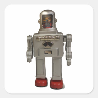 ROBOT-STICKER QUADRATISCHER AUFKLEBER