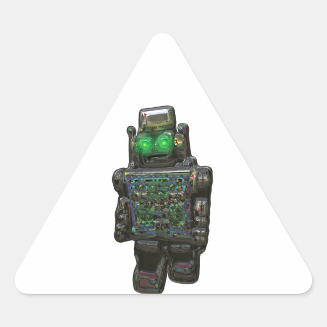 ROBOT-STICKER RETRO DREIECKIGER AUFKLEBER (Vorderseite)