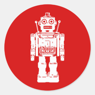 Robot-Sticker Runder Aufkleber