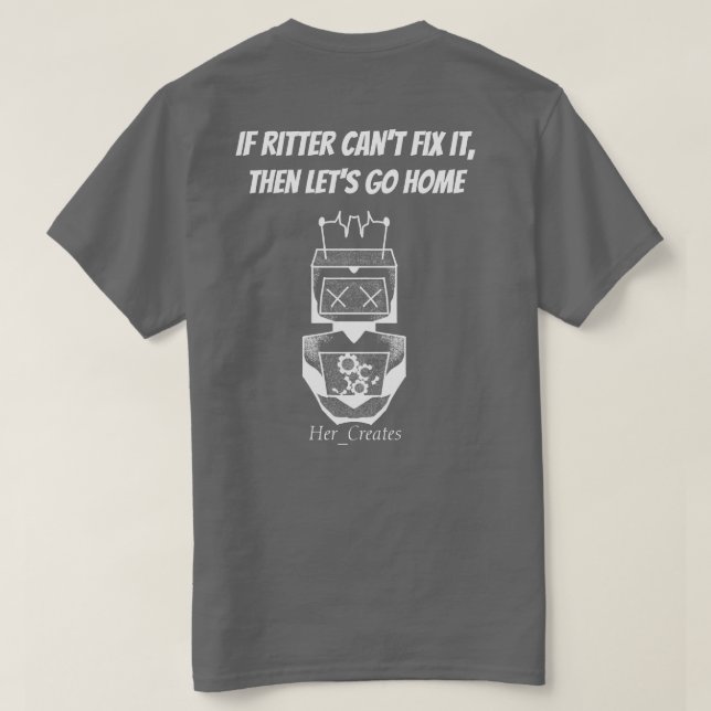 Robot-T - Shirt (weiße Variante) (Design Rückseite)