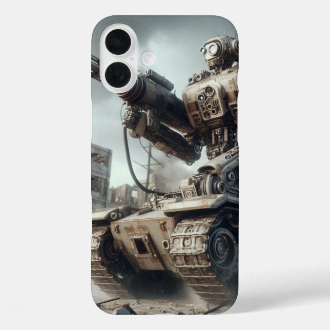 Robot Tank iPhone 16 Plus Hülle (Rückseite)