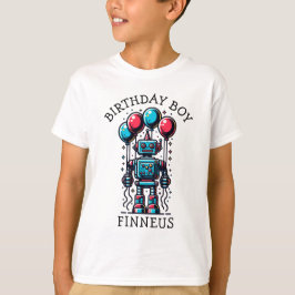 Robot Themed Birthday Boy T-Shirt