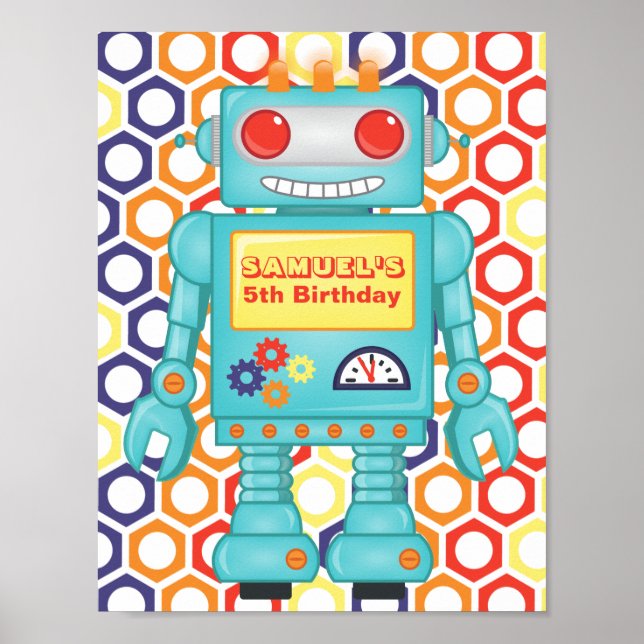 Robot Themed Party Poster (Vorne)