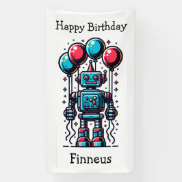 Robot Themed Personalisiert Geburtstag Banner