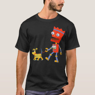 Robot Walking Robotic Hund Funny Face und Albern W T-Shirt