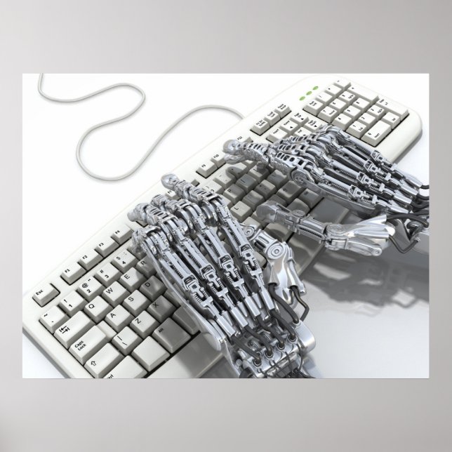 Robot work on the computer poster (Vorne)