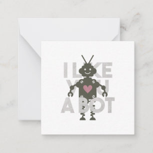 Robot-Wortspiel: Ich mag dich sehr - Notizkarte Mitteilungskarte