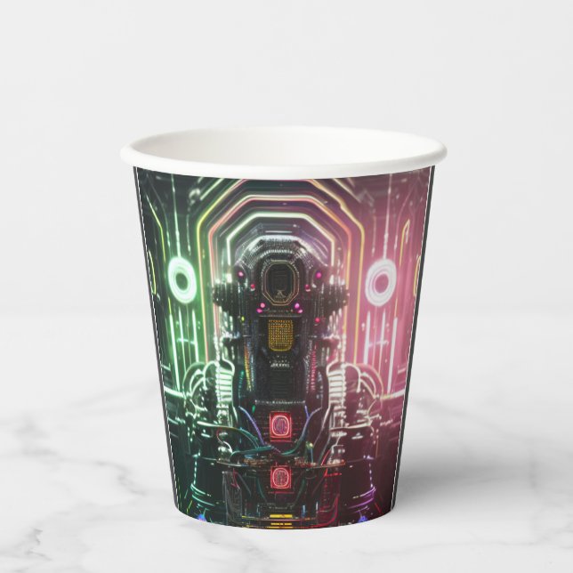 Roboter-1-Papierbecher Pappbecher (Vorderseite)