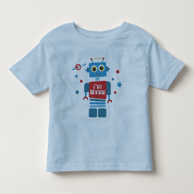 Roboter-3. Geburtstag Kleinkind T-shirt (Vorderseite)