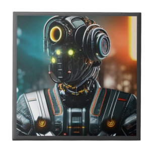 Roboter 3 kleine Keramik Fliese