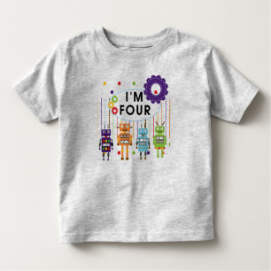 Roboter-4. Geburtstags-T-Shirts und Geschenke Kleinkind T-shirt