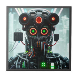 Roboter 5 kleine Keramik Fliese